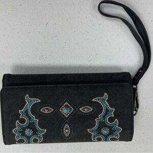 Montana West dark gray Wallet with Turquoise Accents